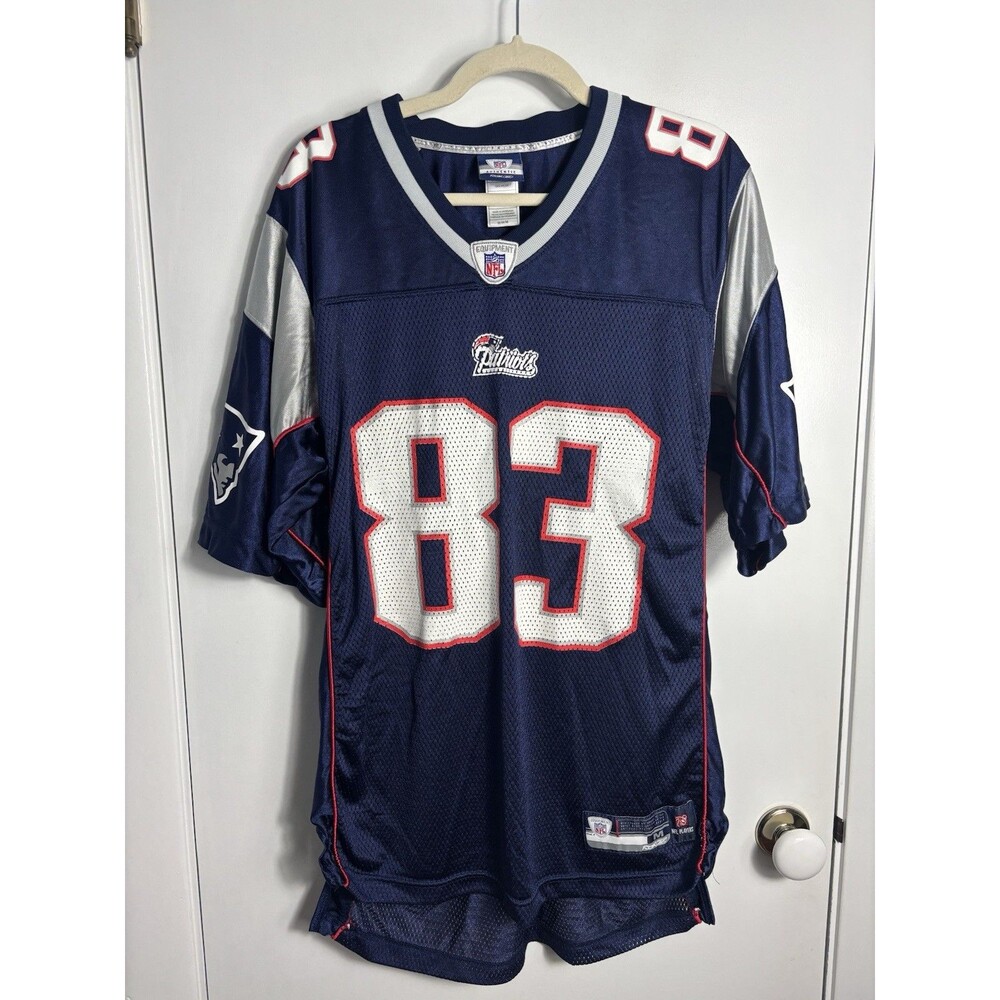 Vintage Reebok NFL New England Patriots Wes Welker Blue Jersey #83 Men's M